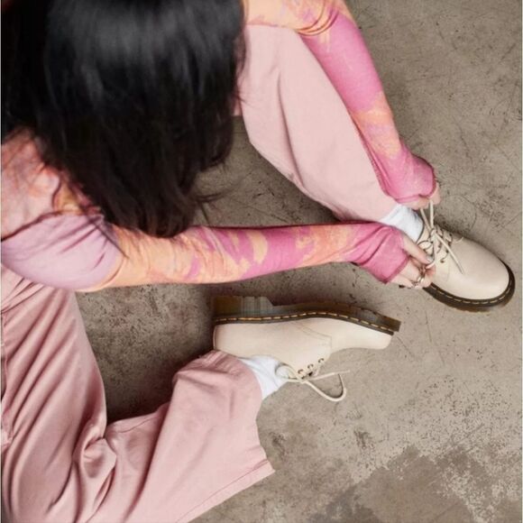 🩵NIB Dr. Martens Parchment Beige Virginia Leather 1461 Oxfords Size 10 - Picture 12 of 16